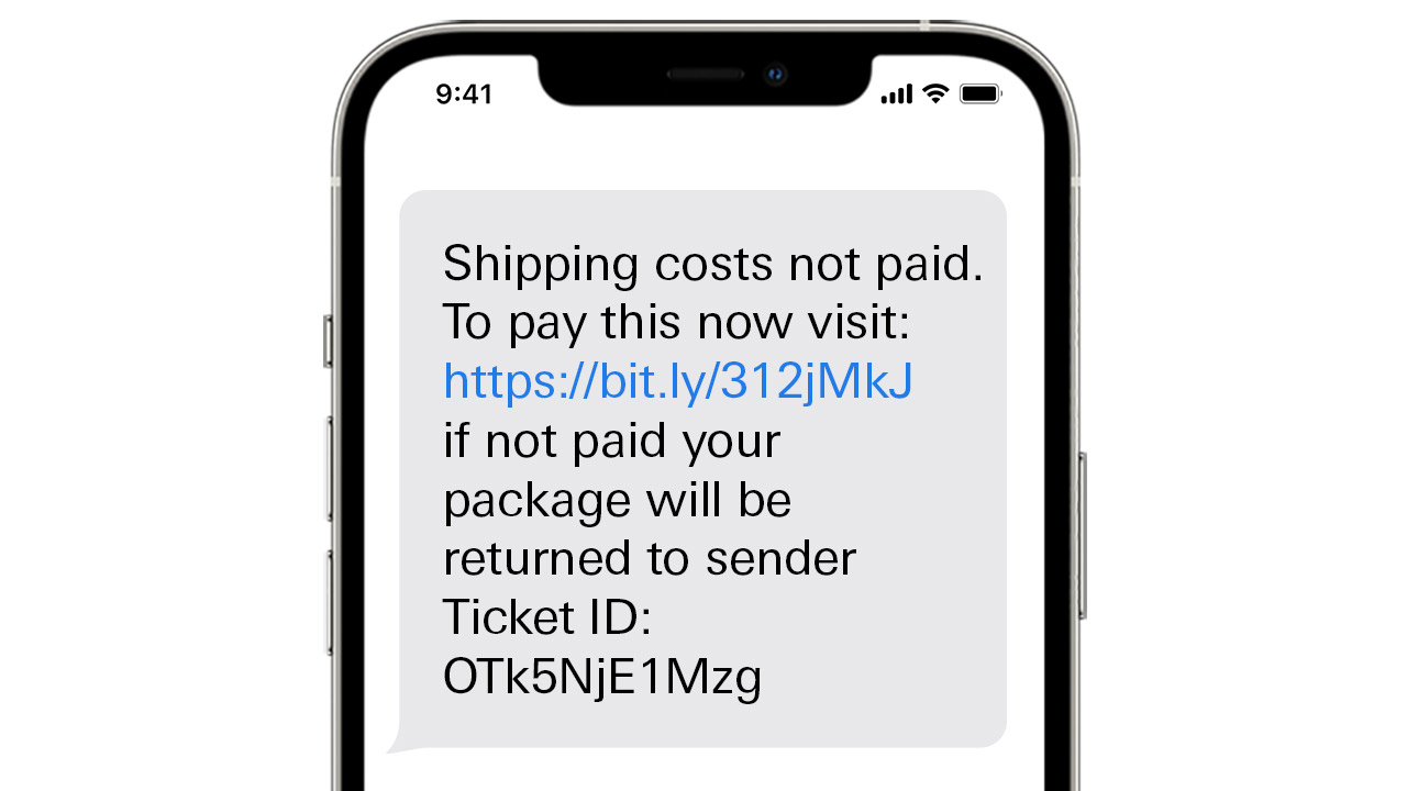 Shipping costs not paid. To pay this now visit: bit.ly/312jMkJ if not paid your package will be returned to sender Ticket ID: OTk5NjE1Mzg